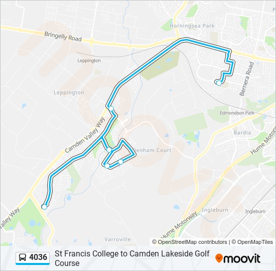 Mapa de 4036 de autobús