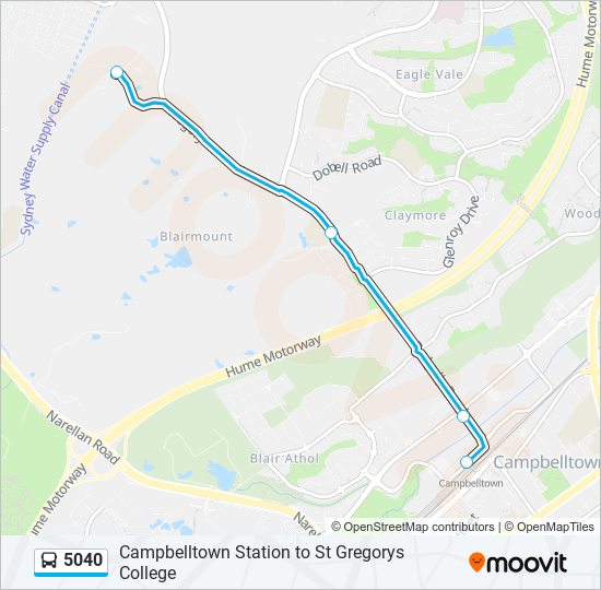 Mapa de 5040 de autobús