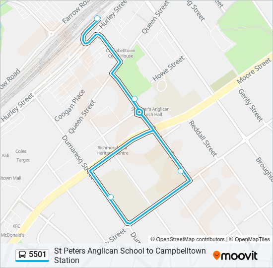 Mapa de 5501 de autobús