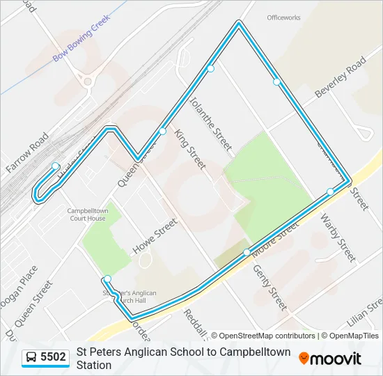 5502 Bus Line Map