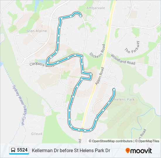 Mapa de 5524 de autobús