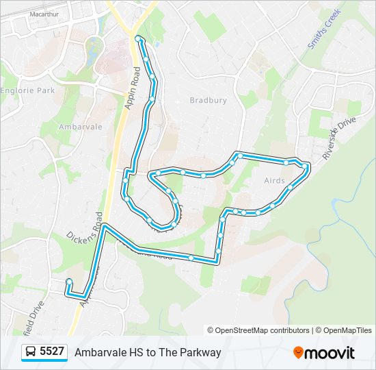 5527 bus Line Map