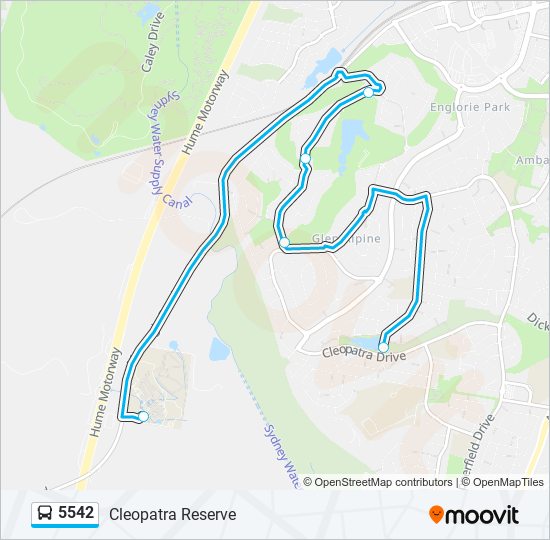 Mapa de 5542 de autobús