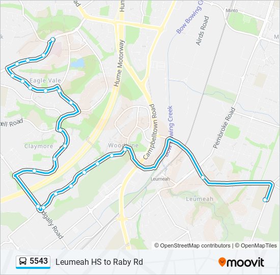 Mapa de 5543 de autobús