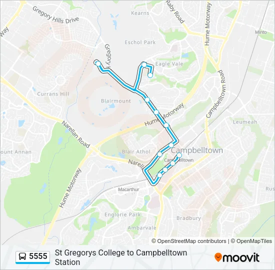 5555 Bus Line Map