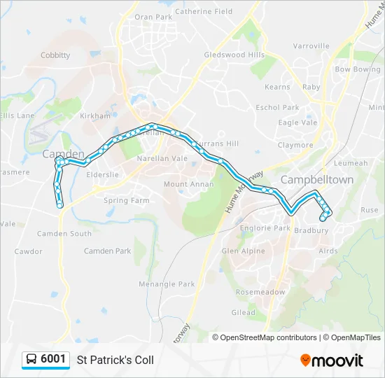 6001 Route: Schedules, Stops & Maps - St Patrick's Coll (Updated)