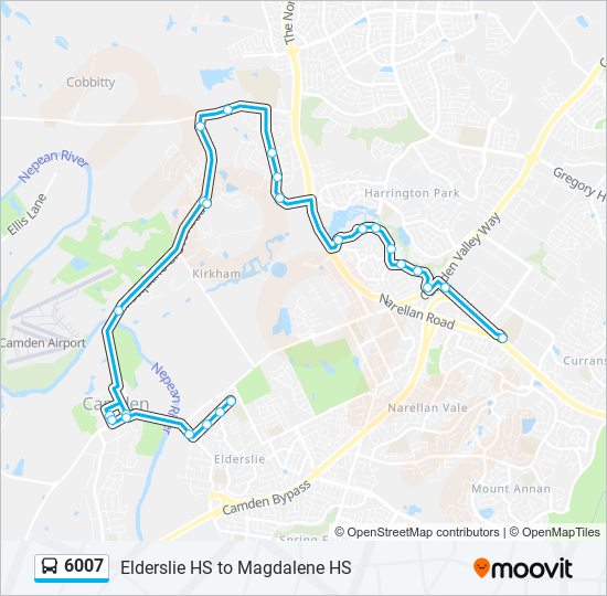 Mapa de 6007 de autobús