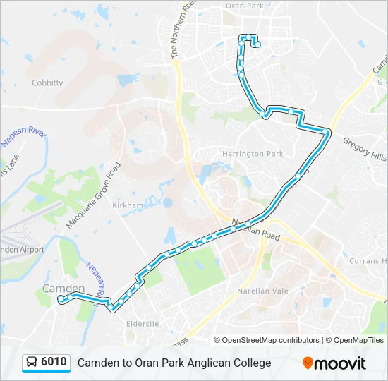 6010 Bus Line Map