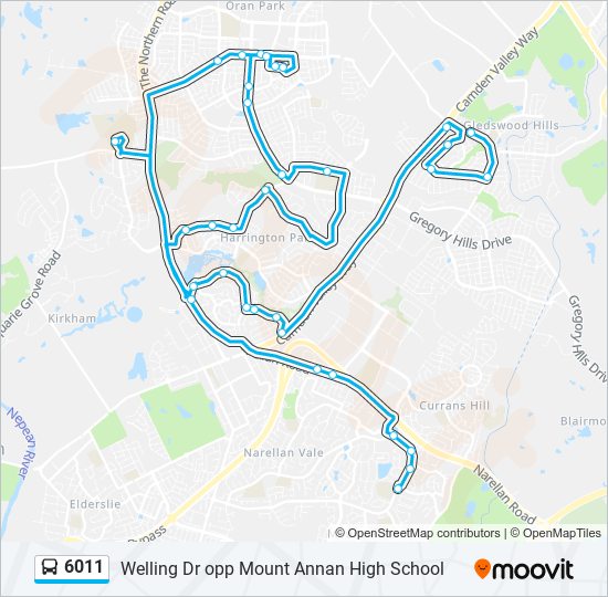 Mapa de 6011 de autobús