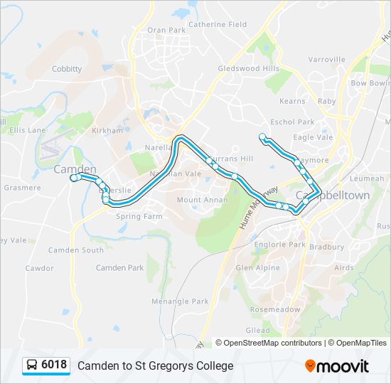 Mapa de 6018 de autobús