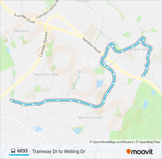 Mapa de 6033 de autobús