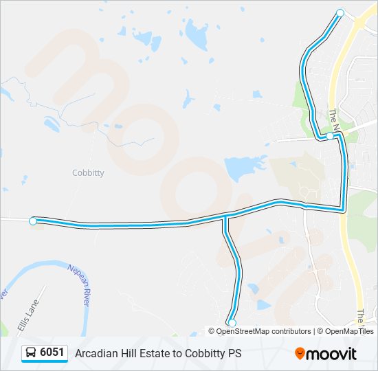 6051 bus Line Map