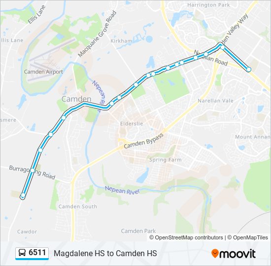 6511 bus Line Map