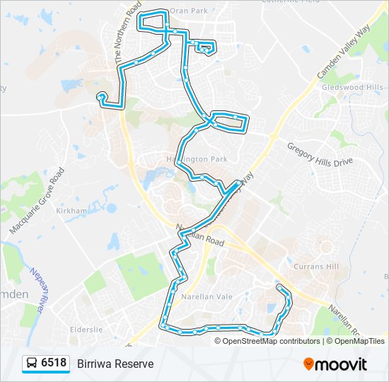 Mapa de 6518 de autobús