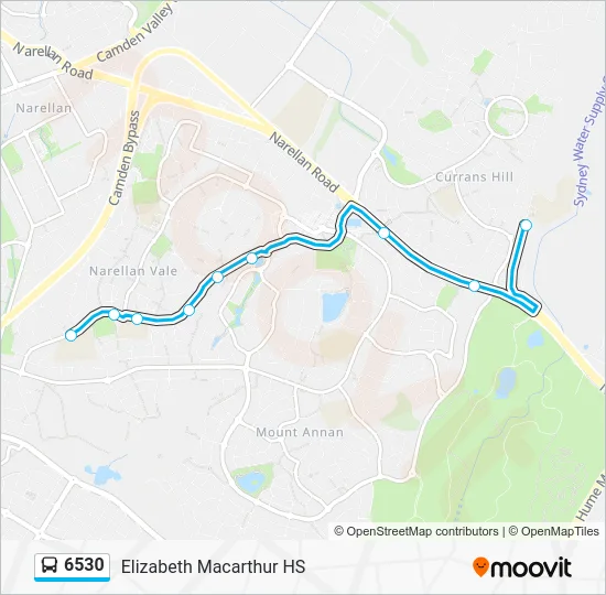 6530 Postcode Map 6530 Route: Schedules, Stops & Maps - Elizabeth Macarthur HS (Updated)