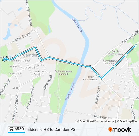 Mapa de 6539 de autobús