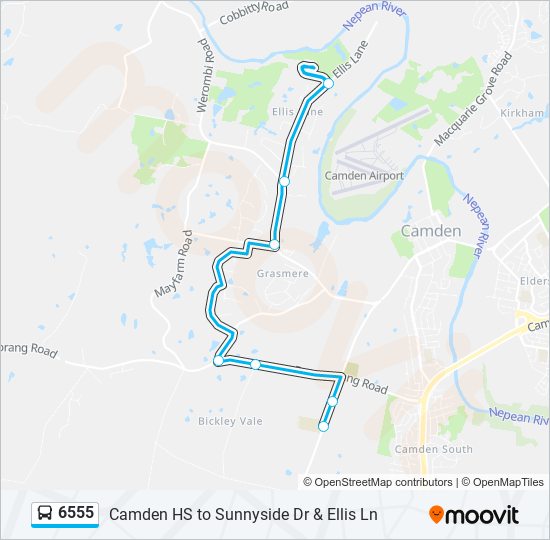 Mapa de 6555 de autobús