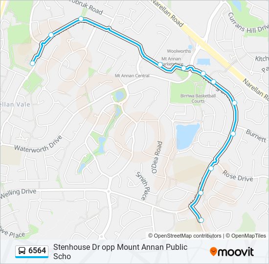 6564 bus Line Map