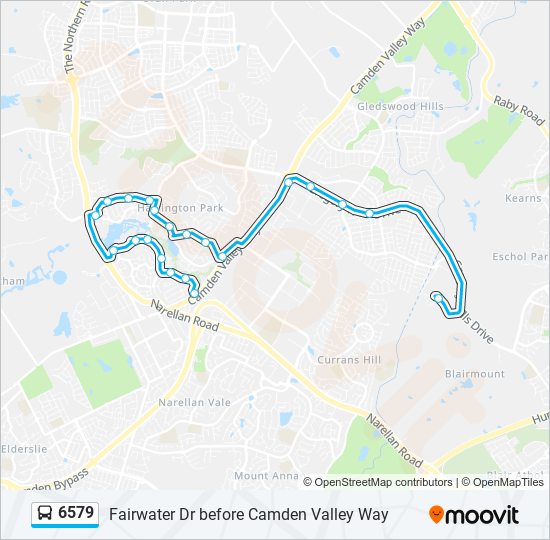 Mapa de 6579 de autobús