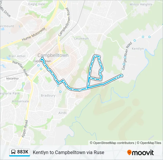 883K Bus Line Map