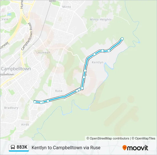 883K Bus Line Map