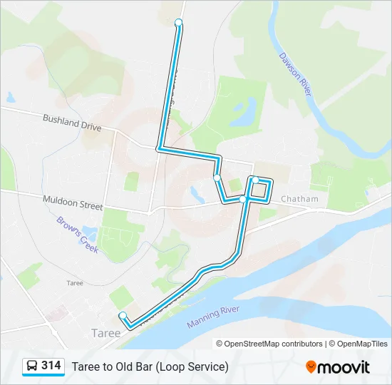 314 Bus Line Map