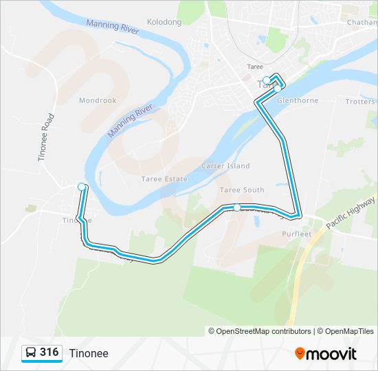 316 Route: Schedules, Stops & Maps - Tinonee (Updated)