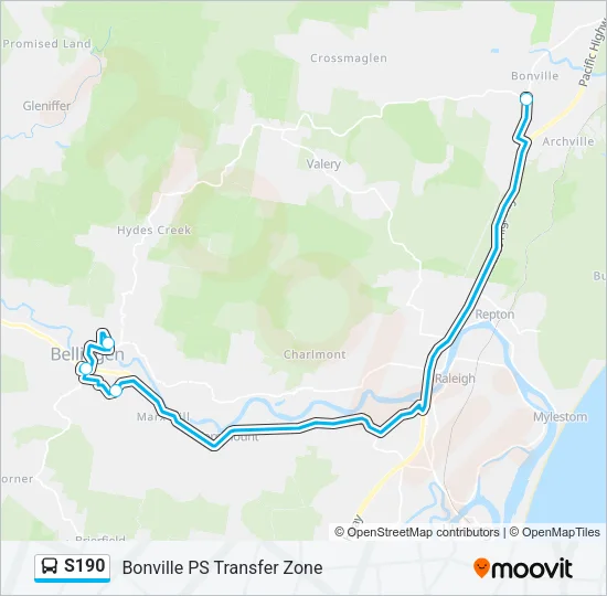 S190 Bus Line Map