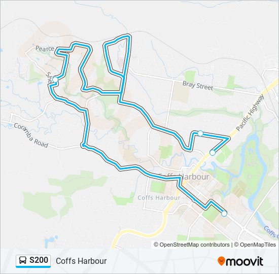 Mapa de S200 de autobús