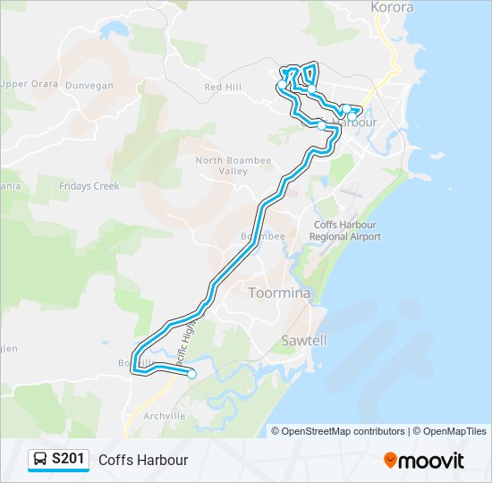 Mapa de S201 de autobús