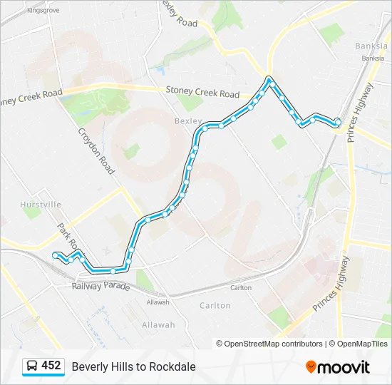 452 Route: Schedules, Stops & Maps - Hurstville Station (Updated)