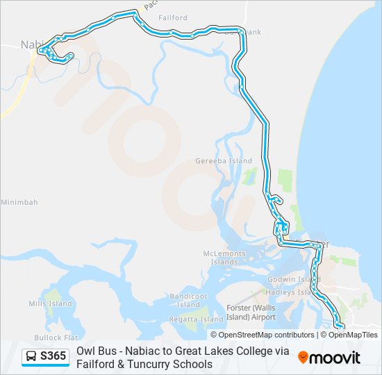 Mapa de S365 de autobús