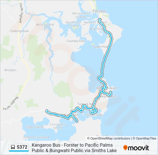 S372 Bus Line Map