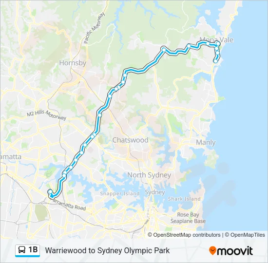 1B Bus Line Map