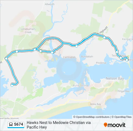 S674 Bus Line Map