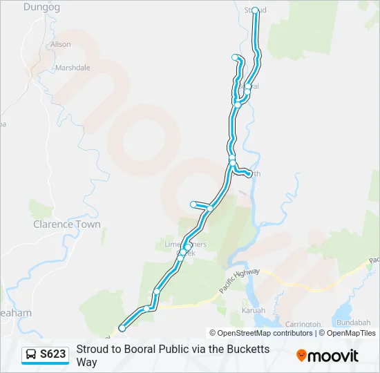 S623 Bus Line Map