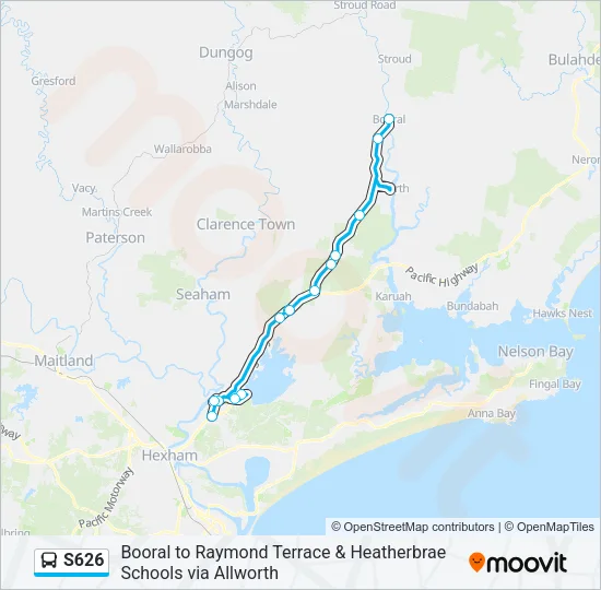 S626 Bus Line Map