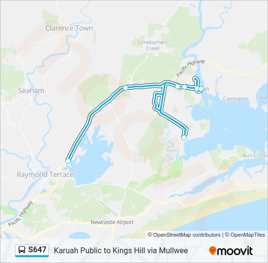 S647 Bus Line Map