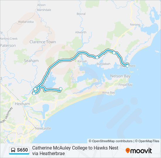 Mapa de S650 de autobús