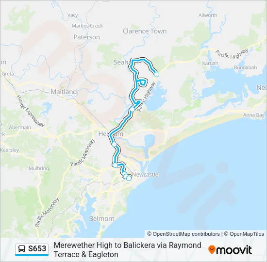 S653 Bus Line Map