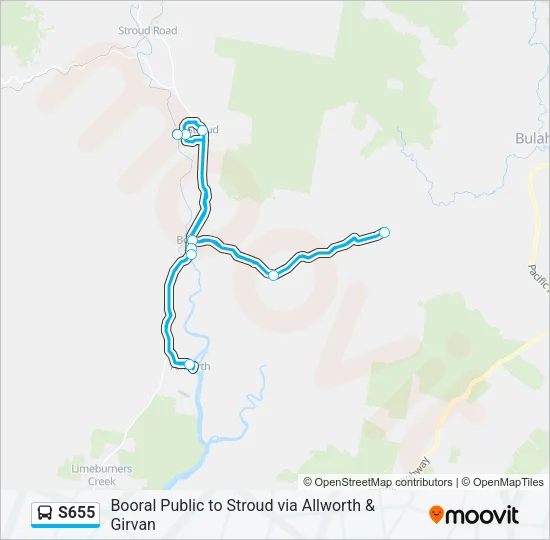 S655 Bus Line Map