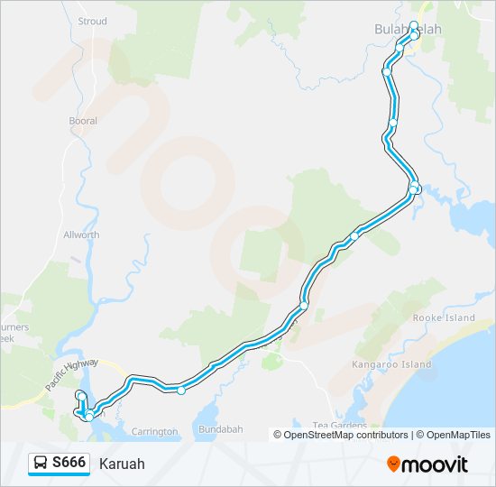 Mapa de S666 de autobús