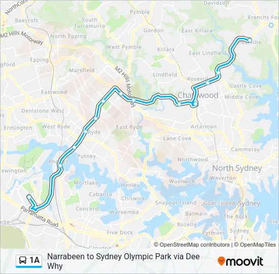 1A Bus Line Map
