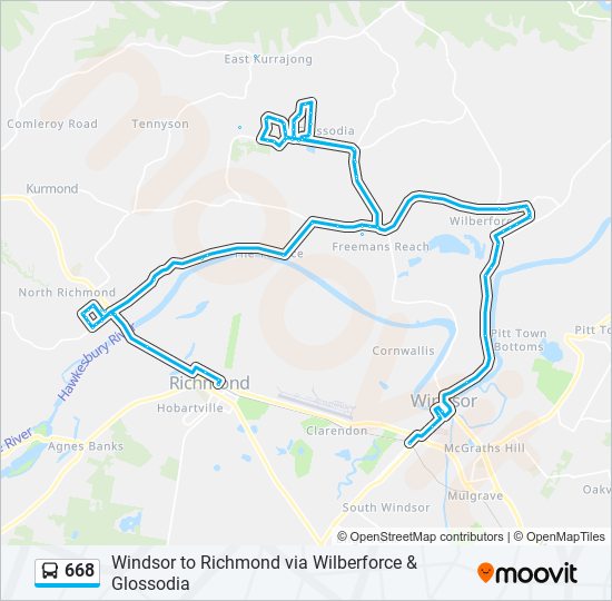 668 bus Line Map