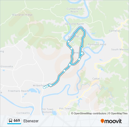 Mapa de 669 de autobús