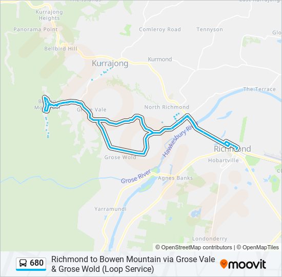 680 bus Line Map