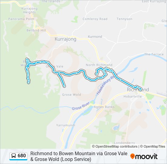 Mapa de 680 de autobús