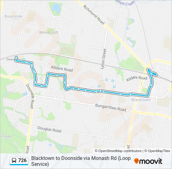 726 bus Line Map