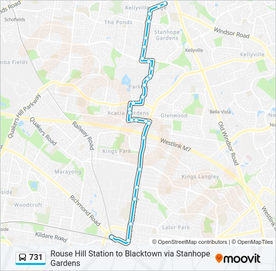 Mapa de 731 de autobús