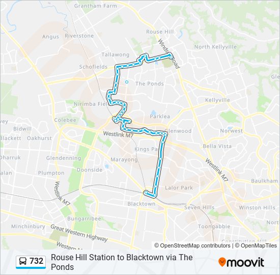 Mapa de 732 de autobús